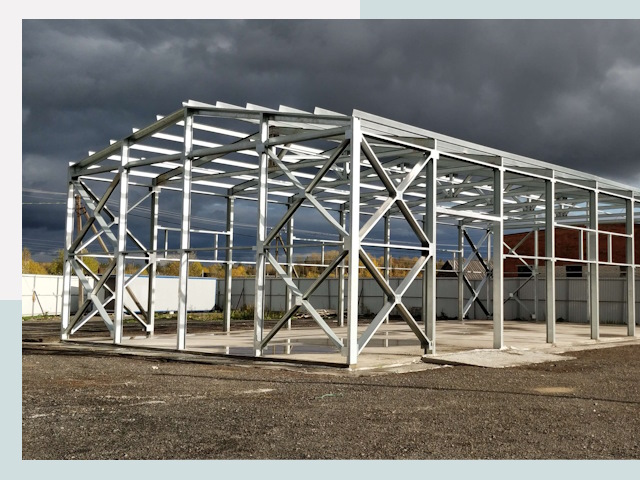 Двускатные ангары в Усинск от 614 руб. за квадрат