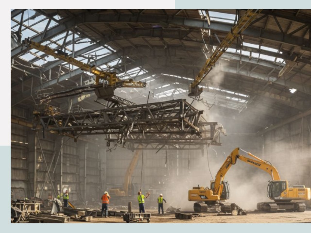 Демонтаж ангаров в Усинске от 614 руб. за м²